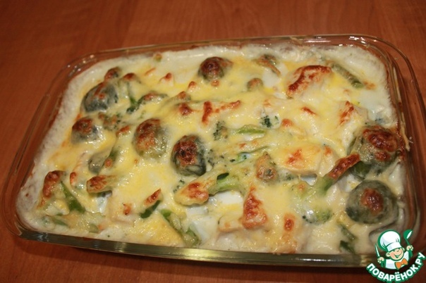 Запеканка из курицы и капустного ассорти