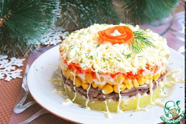 Салат с говядиной и кукурузой